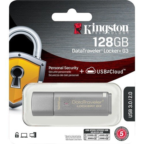 128GB 3.0 DTLPG3 W/HARDWARE ENCRYPTION USB TO CLOUD