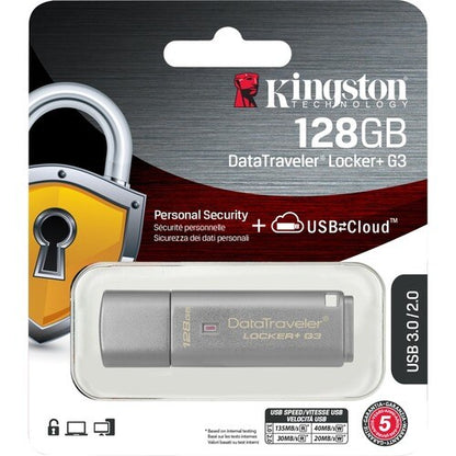 128GB 3.0 DTLPG3 W/HARDWARE ENCRYPTION USB TO CLOUD