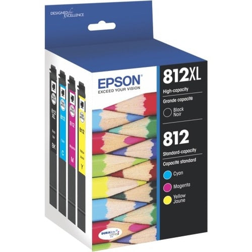 T812 TAPA ALTA NEGRA ESTÁNDAR TAPA COLOR COMBO CMY PAQUETE DE TINTA