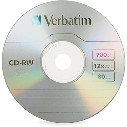 Support CD réinscriptible Verbatim 95161 - CD-RW - 12x - 700 Mo -