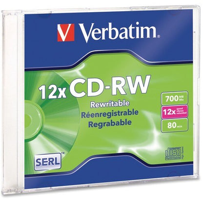 Support CD réinscriptible Verbatim 95161 - CD-RW - 12x - 700 Mo -