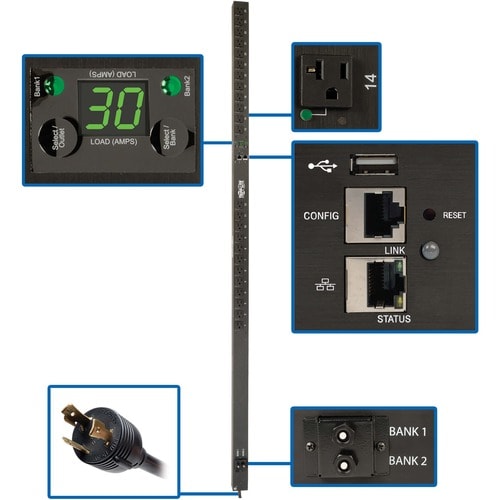 Tripp Lite by Eaton 24-Outlets PDU - Monitored - NEMA L5-30P - 24 x NE