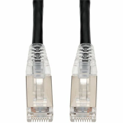 AddOn 50ft Black CAT 6 Shielded PVC Ethernet Cable Snagless Bubble Boot RJ