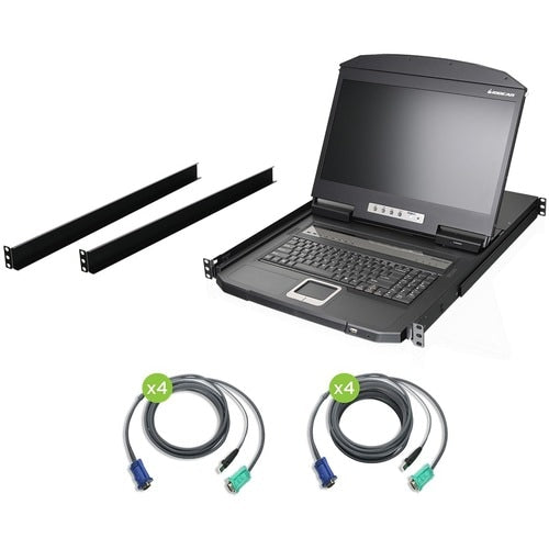 Conmutador KVM IOGEAR de 8 puertos y 18,5" con pantalla ancha y LCD de baja profundidad - 8 ordenadores