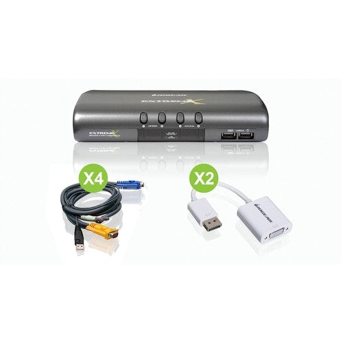 KIT KVMP DE 4 PUERTOS VGA CON AUDIO OSD