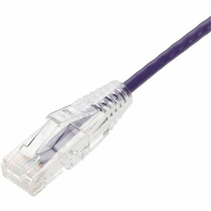 Câble Ethernet Cat. 6 en PVC fin violet AddOn 10 pieds, transparent, anti-accroc