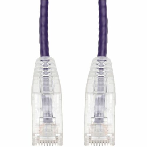 Câble Ethernet Cat. 6 en PVC fin violet AddOn 10 pieds, transparent, anti-accroc