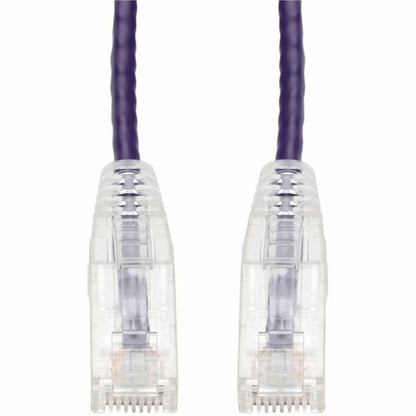 Câble Ethernet Cat. 6 en PVC fin violet AddOn 10 pieds, transparent, anti-accroc
