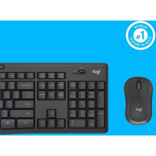 Ensemble clavier et souris sans fil silencieux Logitech MK295, graphite
