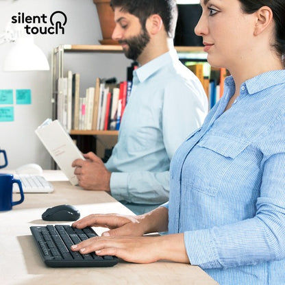 Ensemble clavier et souris sans fil silencieux Logitech MK295, graphite