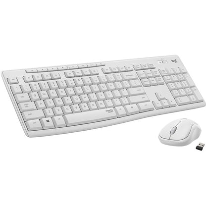 Ensemble clavier et souris sans fil silencieux Logitech MK295, blanc cassé