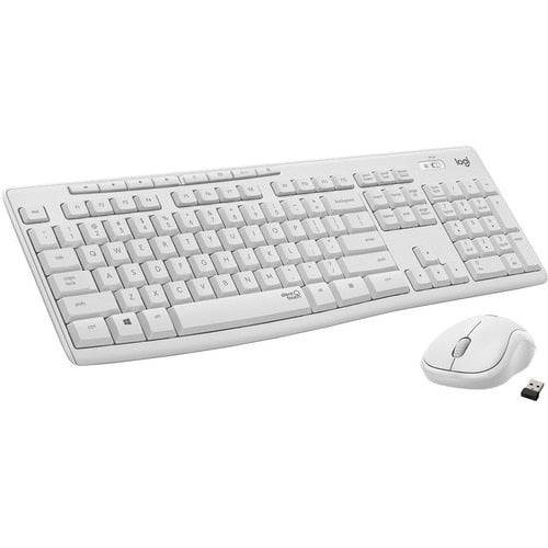 Ensemble clavier et souris sans fil silencieux Logitech MK295, blanc cassé