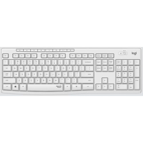 Ensemble clavier et souris sans fil silencieux Logitech MK295, blanc cassé