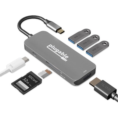 HUB USB C ENCHUFABLE ADAPTADOR MULTIPUERTO HUB 7 EN 1