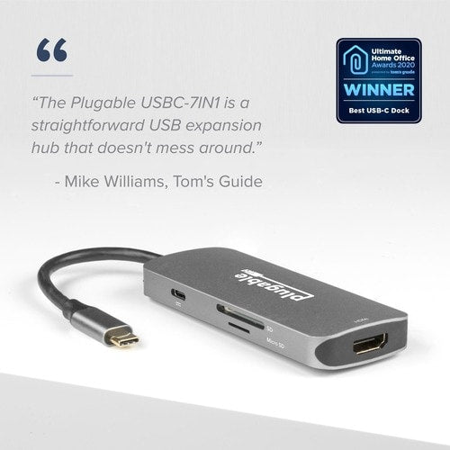 HUB USB C ENCHUFABLE ADAPTADOR MULTIPUERTO HUB 7 EN 1
