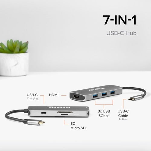 HUB USB C ENCHUFABLE ADAPTADOR MULTIPUERTO HUB 7 EN 1