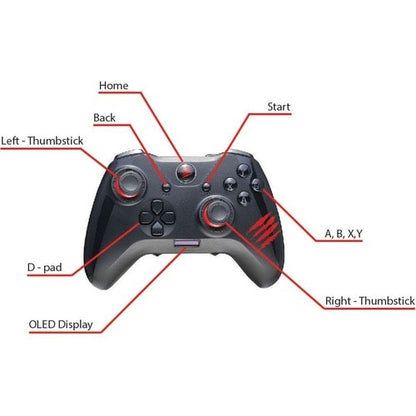 Mad Catz The Authentic C.A.T. 7 Wired Game Controller - Black - Cable