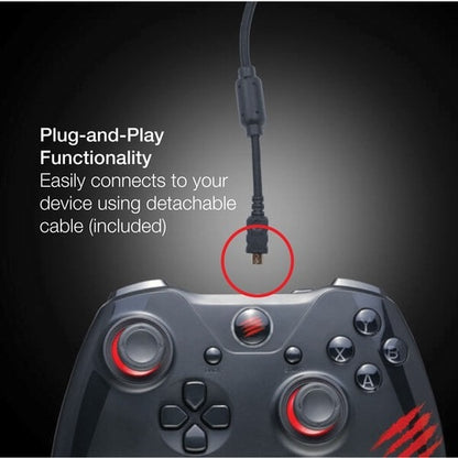 Mad Catz The Authentic C.A.T. 7 Wired Game Controller - Black - Cable