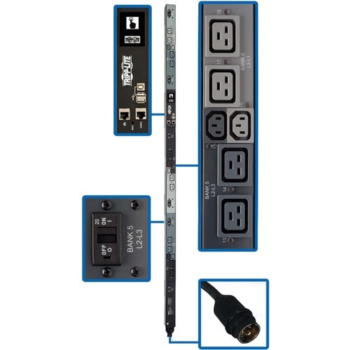 Unité de distribution d'alimentation Tripp Lite by Eaton PDU3EVNR6H50A 18 prises - Surveillée - Hubbel