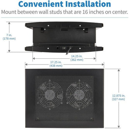 Tripp Lite by Eaton Wiring Closet Exhaust Fan, 475 CFM, NEMA 5-15P Inp