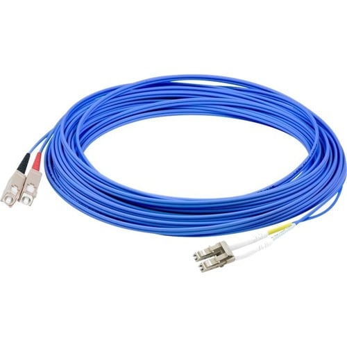 Câble de raccordement fibre optique PVC duplex OM1 bleu AddOn 1 m SC (mâle) vers LC (mâle)