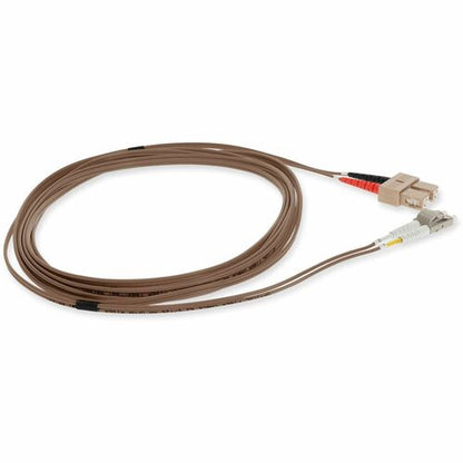 Câble de raccordement fibre optique PVC duplex OM1 marron AddOn 1 m SC (mâle) vers LC (mâle)
