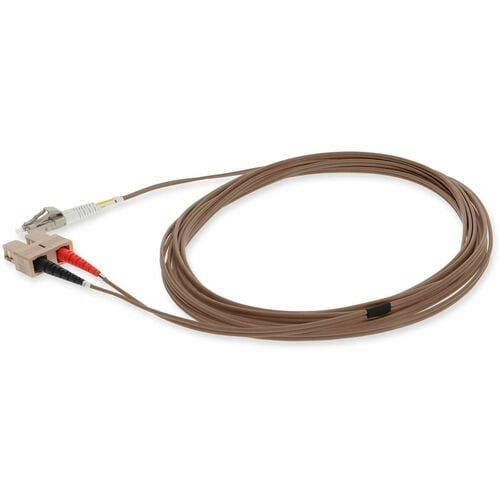 Câble de raccordement fibre optique PVC duplex OM1 marron AddOn 1 m SC (mâle) vers LC (mâle)