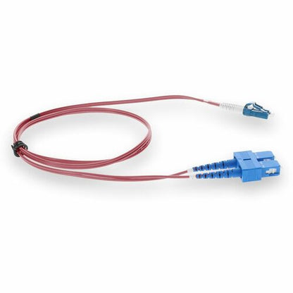 Patch C fibre duplex OS2 rose OFNR (Riser-Rated) LC (mâle) vers SC (mâle) AddOn 7 m