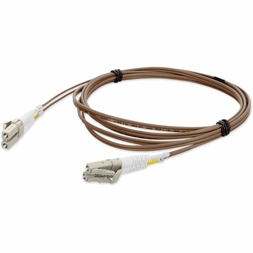 Câble de raccordement fibre optique PVC duplex OM1 marron LC (mâle) vers LC (mâle) AddOn 1 m