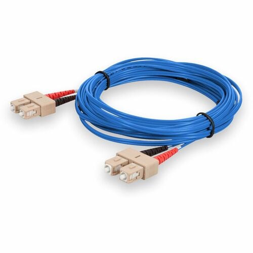 Câble de raccordement fibre optique PVC duplex OM1 bleu AddOn 10 m SC (mâle) vers SC (mâle)