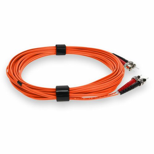 Câble de raccordement fibre optique duplex OM3 orange AddOn 5 m ST (mâle) vers ST (mâle)