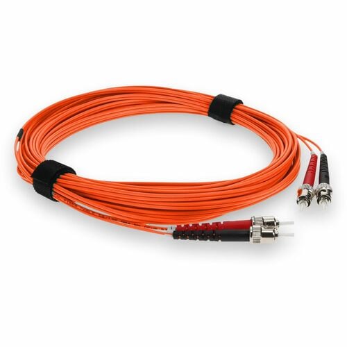 Câble de raccordement fibre optique duplex OM3 orange AddOn 5 m ST (mâle) vers ST (mâle)