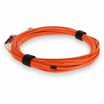 Câble de raccordement fibre optique duplex OM3 orange AddOn 5 m ST (mâle) vers ST (mâle)
