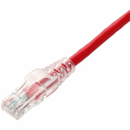 Câble Ethernet Cat. 6 en PVC rouge AddOn de 9,1 m, anti-accroc, gaine transparente facile, TAA RJ