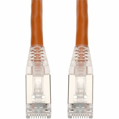 Câble Ethernet blindé en PVC orange CAT 5E AddOn de 90 cm, anti-accroc, gaine transparente facile, RJ45