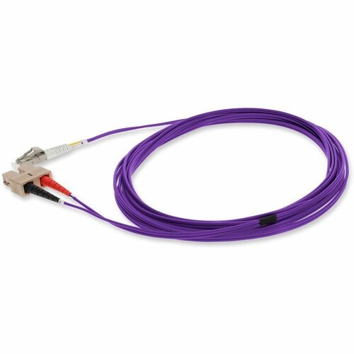 Câble de raccordement fibre optique PVC duplex OM1 violet AddOn 10 m SC (mâle) vers LC (mâle)