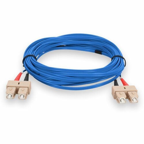 Câble de raccordement fibre optique PVC duplex OM1 bleu AddOn 5 m SC (mâle) vers SC (mâle)