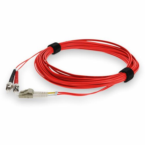 AddOn 5m LC (Male) to ST (Male) Red OM3 Duplex Plenum-Rated Fiber Patch Cable -