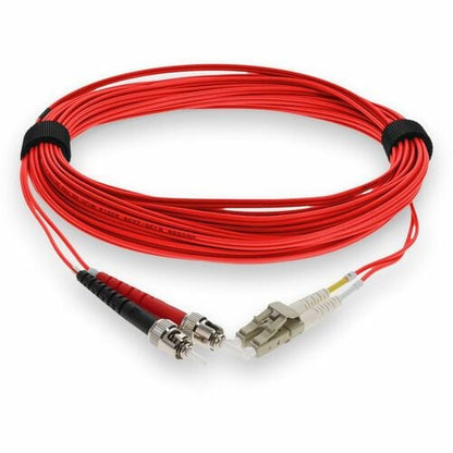 AddOn 5m LC (Male) to ST (Male) Red OM3 Duplex Plenum-Rated Fiber Patch Cable -