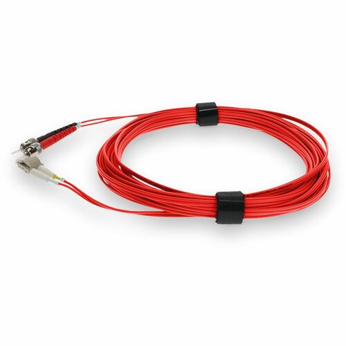 AddOn 5m LC (Male) to ST (Male) Red OM3 Duplex Plenum-Rated Fiber Patch Cable -