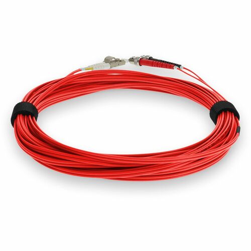 Câble de raccordement fibre optique duplex OM3 rouge 5 m LC (mâle) vers ST (mâle) -