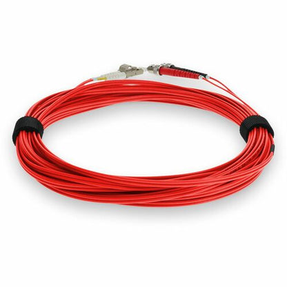 Câble de raccordement fibre optique duplex OM3 rouge 5 m LC (mâle) vers ST (mâle) -