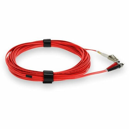 Câble de raccordement fibre optique duplex OM3 rouge 5 m LC (mâle) vers ST (mâle) -