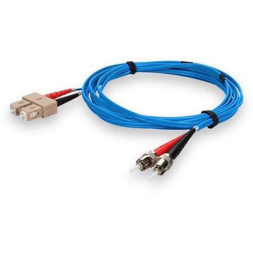 Câble de raccordement fibre optique PVC duplex OM1 bleu AddOn 2 m SC (mâle) vers ST (mâle)