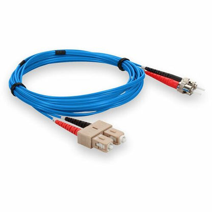 Câble de raccordement fibre optique PVC duplex OM1 bleu AddOn 2 m SC (mâle) vers ST (mâle)