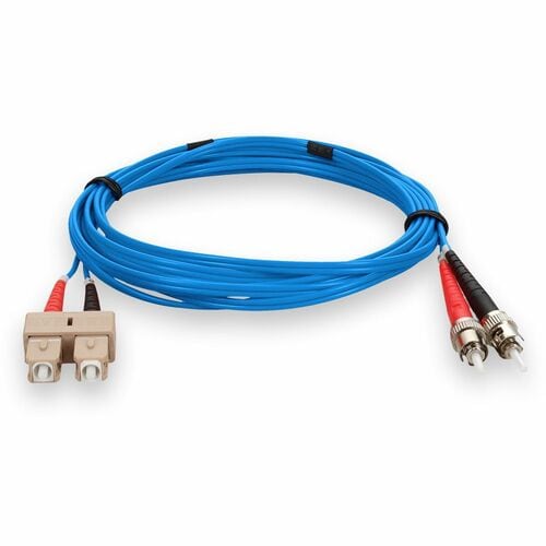Câble de raccordement fibre optique PVC duplex OM1 bleu AddOn 3 m SC (mâle) vers ST (mâle)