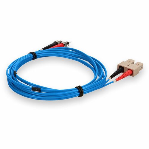 Câble de raccordement fibre optique PVC duplex OM1 bleu AddOn 3 m SC (mâle) vers ST (mâle)