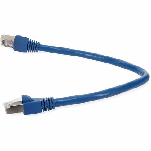 Câble de raccordement en cuivre PVC Cat6A STP bleu anti-accrocs RJ-45 (mâle) vers RJ-45 (mâle) AddOn 10 pieds