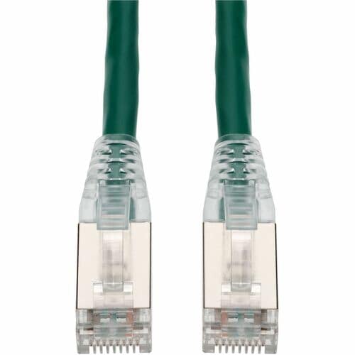 Câble Ethernet Cat. 6A vert blindé en PVC AddOn de 1,2 m, anti-accroc, gaine transparente facile, RJ45