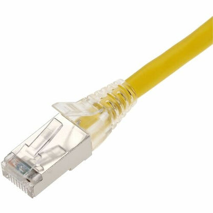 Câble Ethernet blindé en PVC jaune AddOn CAT 6A de 1,2 m, anti-accroc, gaine transparente facile, RJ45